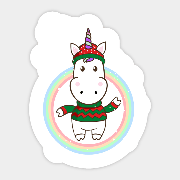 winter unicorn Sticker by ElWish